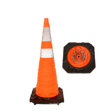 Safety Road 55mm Reflective foldable Telescopic Traffic Cone